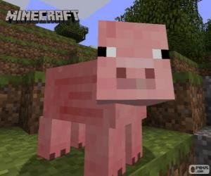 пазл Minecraft свинья